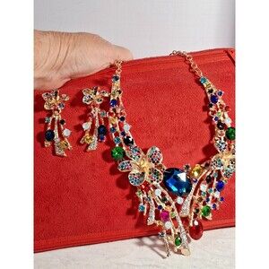 Fashion Bibb Multi-color Necklace & Earrings